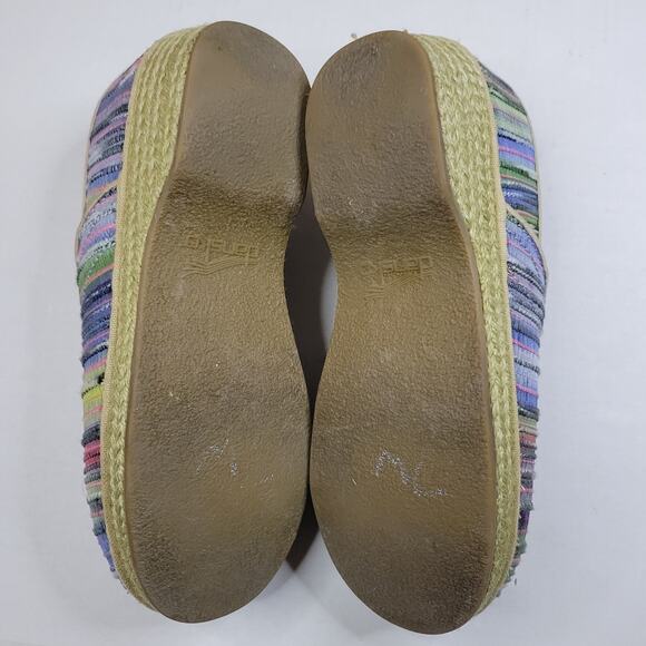 Dansko Jute Pro Artisan Clogs Loafers Blue Colorful Weave Women's Size 8.5 EU 39 - Picture 7 of 7